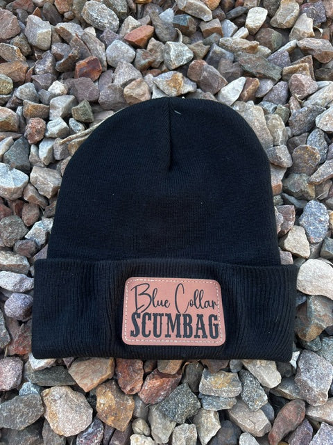 BEANIE WITH LEATHER PATCH