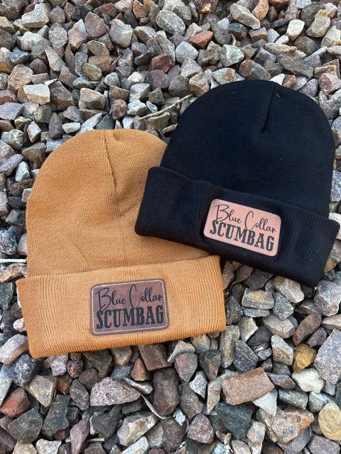BEANIE WITH LEATHER PATCH